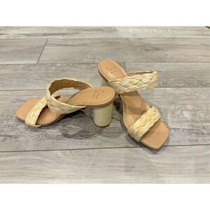 A new day straw strap round heel sandals, size 5.5